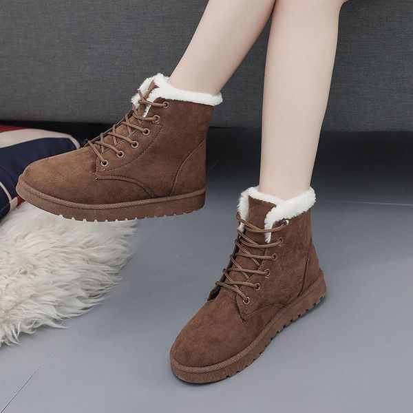 women snow boots 2019 fashion classic suede women winter boots warm fur plush ankle shoes woman lace-up ladies shoes plus, Black
women snow boots 2019 fashion classic suede women winter boots warm fur plush ankle shoes woman lace-up ladies shoes plus, Black