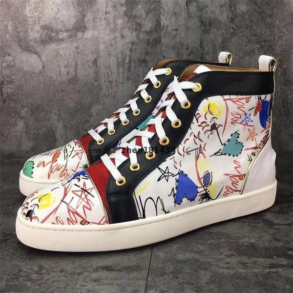 new women casual shoes designer red bottom studded spikes fashion insider sneakers black red white leather high boots size35-46
new women casual shoes designer red bottom studded spikes fashion insider sneakers black red white leather high boots size35-46