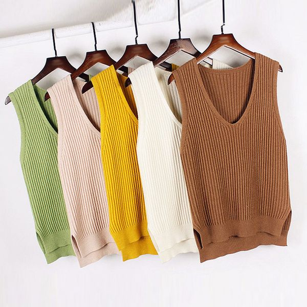 autumn women knit vest waistcoat 2019 korean womens elegant student v-neck pullover knitting outerwear pink black blue, Black;white
autumn women knit vest waistcoat 2019 korean womens elegant student v-neck pullover knitting outerwear pink black blue, Black;white
