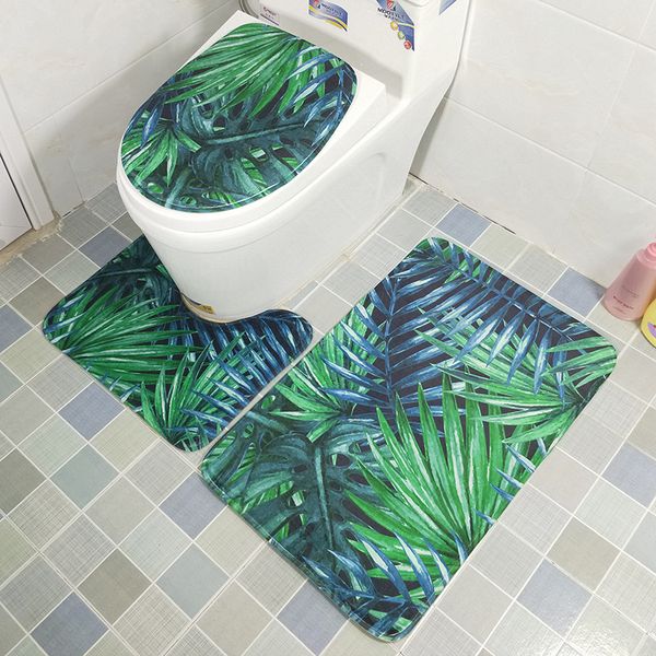 3pcs/set tropical plants floral leaves coral fleece toilet set plant printed bath anti slip mat soft toilet seat cover
3pcs/set tropical plants floral leaves coral fleece toilet set plant printed bath anti slip mat soft toilet seat cover
