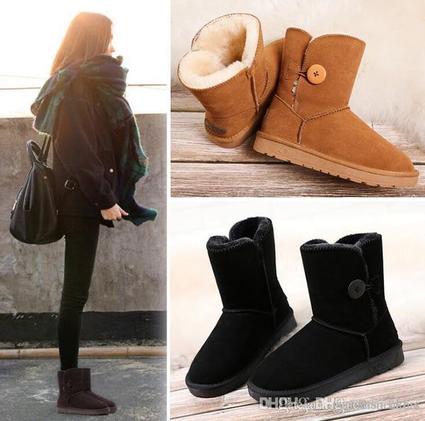 2020 leather snow boots women winter new wooden button thickening warm waterproof cotton shoes short tube snow shoes, Black
2020 leather snow boots women winter new wooden button thickening warm waterproof cotton shoes short tube snow shoes, Black