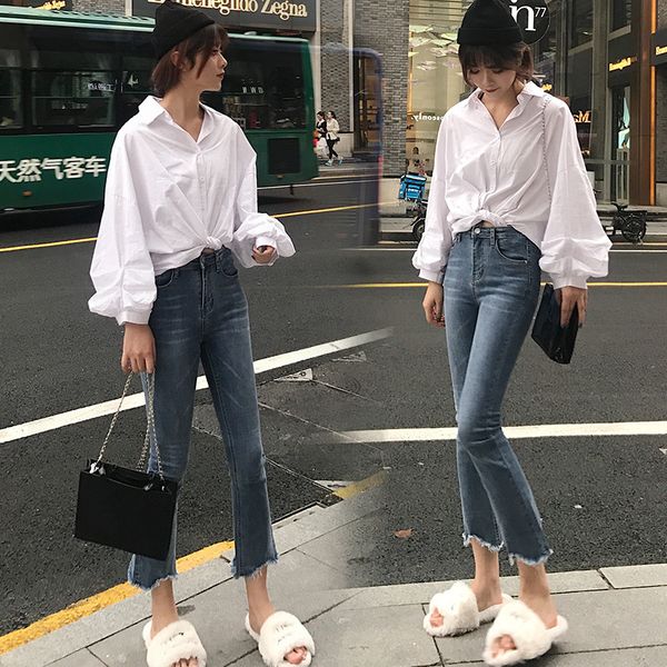 jeans women's 2019 spring and summer women's dress hong kong flavor high-waisted elasticity slim fit chic slimming versatile gir, Blue
jeans women's 2019 spring and summer women's dress hong kong flavor high-waisted elasticity slim fit chic slimming versatile gir, Blue