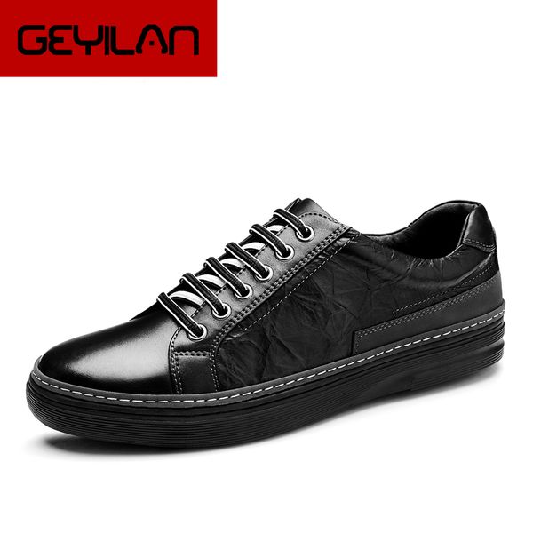 men casual shoes anti slip men genuine leather lace up oxfords shoes comfortable fashion sneakers, Black
men casual shoes anti slip men genuine leather lace up oxfords shoes comfortable fashion sneakers, Black
