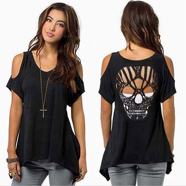 2020 женщин вырезать полые череп без спинки повседневный полый женщин tee топы черный хлопок t-рубашка с открытыми плечами с коротким рукаво, White
2020 женщин вырезать полые череп без спинки повседневный полый женщин tee топы черный хлопок t-рубашка с открытыми плечами с коротким рукаво, White