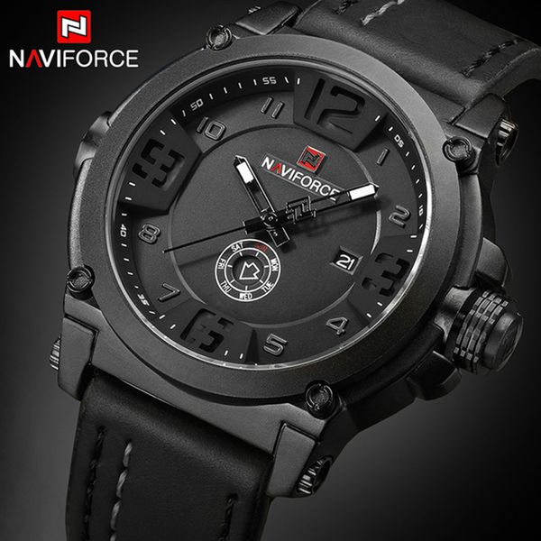naviforce mens watches sport quartz-watch leather strap clock men waterproof wristwatch relogio masculino 9099, Slivery;brown
naviforce mens watches sport quartz-watch leather strap clock men waterproof wristwatch relogio masculino 9099, Slivery;brown