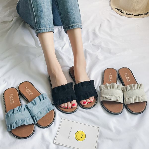 summer slippers female fashion wear outside the new 2020 han edition joker antiskid sandals student beach shoes flat one, Black
summer slippers female fashion wear outside the new 2020 han edition joker antiskid sandals student beach shoes flat one, Black