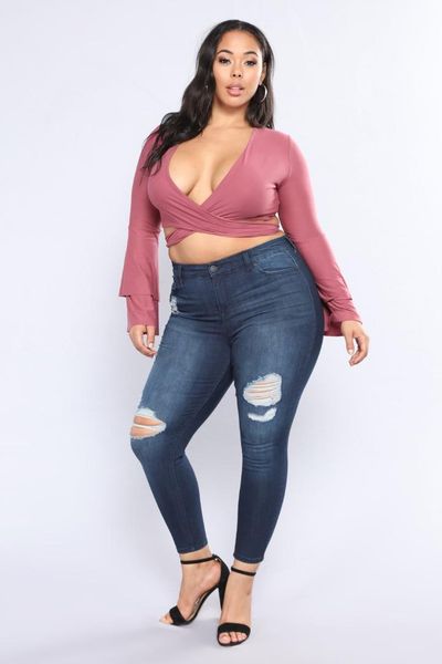 2018 new style europe and america amazon new style extra large fashion with holes large buskinny ultra-stretch jeans, Blue
2018 new style europe and america amazon new style extra large fashion with holes large buskinny ultra-stretch jeans, Blue