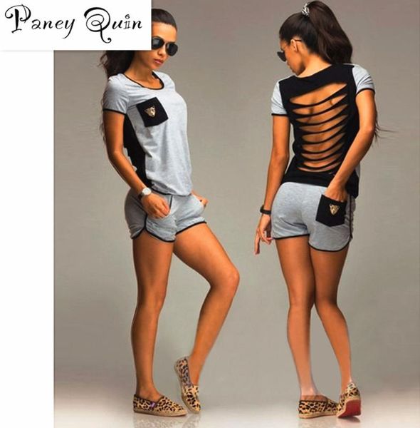 2019 summer fashion leisure women t-shirt+shorts back hollow short-sleeved casual women suit short-sleeved blouse + shorts, White
2019 summer fashion leisure women t-shirt+shorts back hollow short-sleeved casual women suit short-sleeved blouse + shorts, White