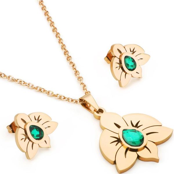 classic zircon plant pendant necklace flowers stud earrings jewelry sets for women stainless steel jewelry mother's day gifts, Silver
classic zircon plant pendant necklace flowers stud earrings jewelry sets for women stainless steel jewelry mother's day gifts, Silver