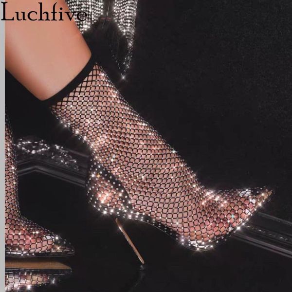 mesh crystal women boots gladiator high heels shoes woman pointy toe night club short boots women, Black
mesh crystal women boots gladiator high heels shoes woman pointy toe night club short boots women, Black