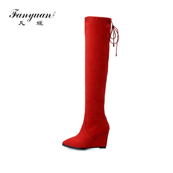fanyuan high wedges heels women over the knee high snow boots platform ladies party boots autumn winter warm fur shoes woman, Black
fanyuan high wedges heels women over the knee high snow boots platform ladies party boots autumn winter warm fur shoes woman, Black