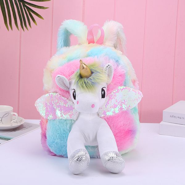 unicorn plush double shoulder children's lovely cartoon plush schoolbag girl rainbow sequin schoolbag
unicorn plush double shoulder children's lovely cartoon plush schoolbag girl rainbow sequin schoolbag