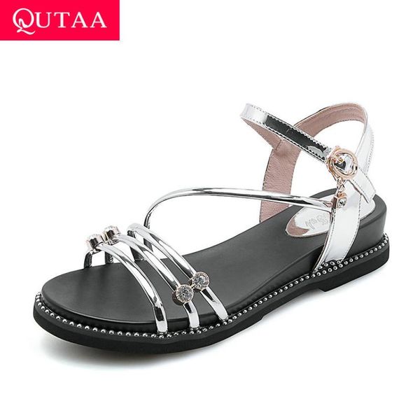 qutaa 2020 patent leather fashion women shoes summer slingback buckle women pumps crystal open-toed wedge heel sandals size34-40, Black
qutaa 2020 patent leather fashion women shoes summer slingback buckle women pumps crystal open-toed wedge heel sandals size34-40, Black