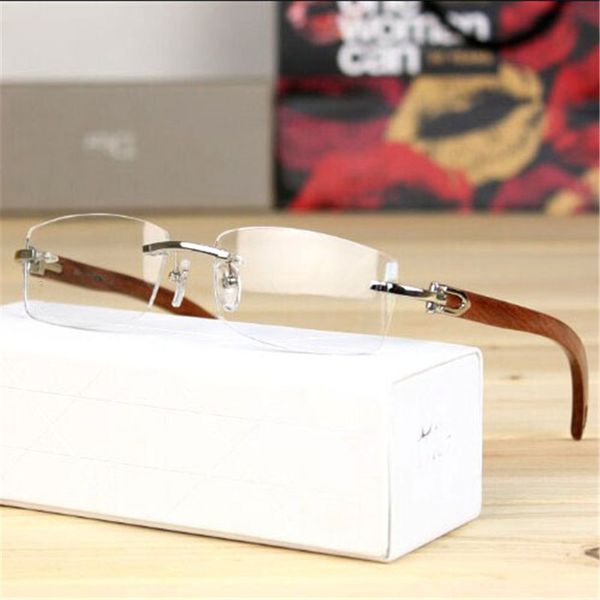 wholesale- gold eyeglasses frames man rimless brand prescription spectacles for male clear lens wood leg, Silver
wholesale- gold eyeglasses frames man rimless brand prescription spectacles for male clear lens wood leg, Silver