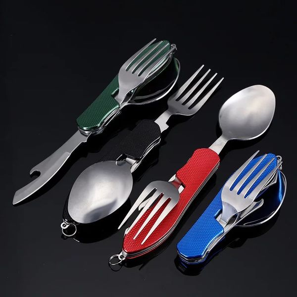 4 in 1 outdoor tableware fork spoon knife bottle opener stainless steel folding camping kitchen kits for hiking survival and travel
4 in 1 outdoor tableware fork spoon knife bottle opener stainless steel folding camping kitchen kits for hiking survival and travel