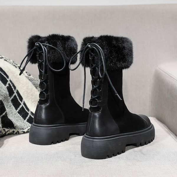 botas mujer 2019 shoes women snow boots wool and fur fashion real leather lady footware snow boots back straps ankle, Black
botas mujer 2019 shoes women snow boots wool and fur fashion real leather lady footware snow boots back straps ankle, Black