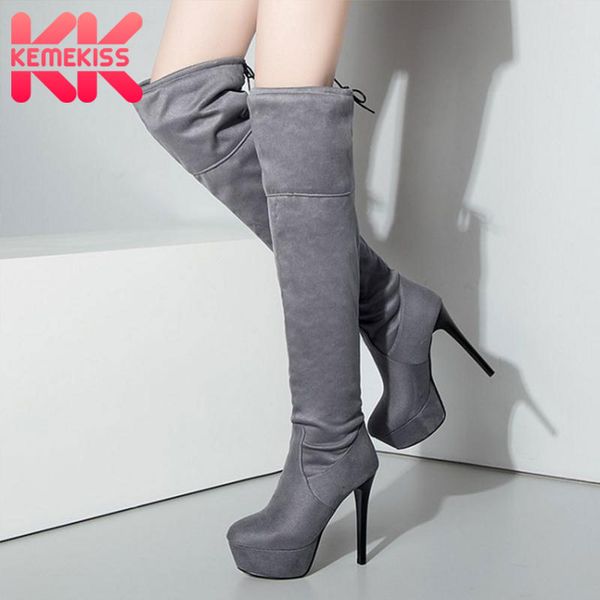 kemekiss thigh high boots women fashion platform shoes women winter lace up thin heels soft stretch footwear size 32-43, Black
kemekiss thigh high boots women fashion platform shoes women winter lace up thin heels soft stretch footwear size 32-43, Black