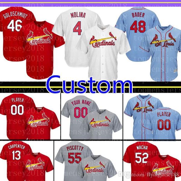 Custom 48 Harrison Bader St. Louis 46 Paul Goldschmidt Cardinals Jersey 13 Matt Carpenter 4 Molina 50 Wainwright 12 DeJong 16 Wong
Custom 48 Harrison Bader St. Louis 46 Paul Goldschmidt Cardinals Jersey 13 Matt Carpenter 4 Molina 50 Wainwright 12 DeJong 16 Wong