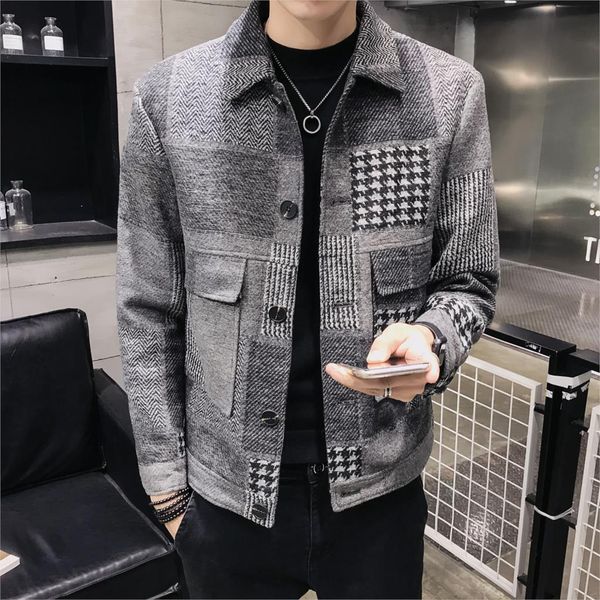 z019 men's winter wool blends coats plaid short slim fit jacket casual men overcoat fashion windbreaker mens trench coat jacket, Black
z019 men's winter wool blends coats plaid short slim fit jacket casual men overcoat fashion windbreaker mens trench coat jacket, Black