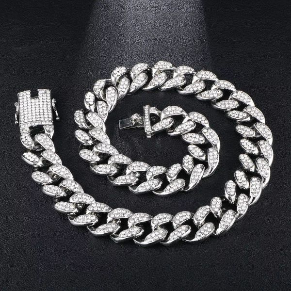 luxury designer jewelry mens necklace hip hop iced out cuban link chain bling diamond tennis statement fashion charm rapper jewlery 19mm men, Black
luxury designer jewelry mens necklace hip hop iced out cuban link chain bling diamond tennis statement fashion charm rapper jewlery 19mm men, Black