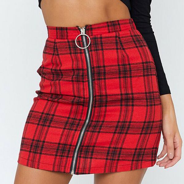 women's summer new skirts ladies slim bodycon mini skirt female plaid a-line fashion skirt high waist zipper, Black
women's summer new skirts ladies slim bodycon mini skirt female plaid a-line fashion skirt high waist zipper, Black