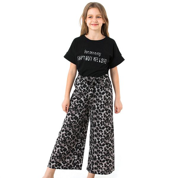 new leopard print short sleeve two piece girls suits fashion children summer clothing sets teenage girls clothes, White
new leopard print short sleeve two piece girls suits fashion children summer clothing sets teenage girls clothes, White