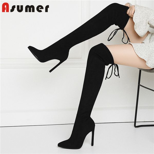 asumer 2020 new over the knee boots women thin high heels shoes stretch boots cross tied ladies thigh high big size 34-44, Black
asumer 2020 new over the knee boots women thin high heels shoes stretch boots cross tied ladies thigh high big size 34-44, Black
