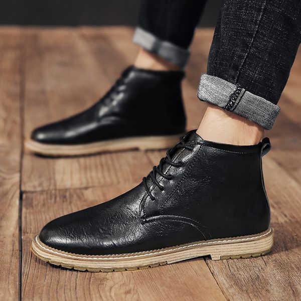 fashion 2019 new trend autumn men boots winter high man casual ankle boots comfortable men's shoes work plus size 38-47, Black
fashion 2019 new trend autumn men boots winter high man casual ankle boots comfortable men's shoes work plus size 38-47, Black