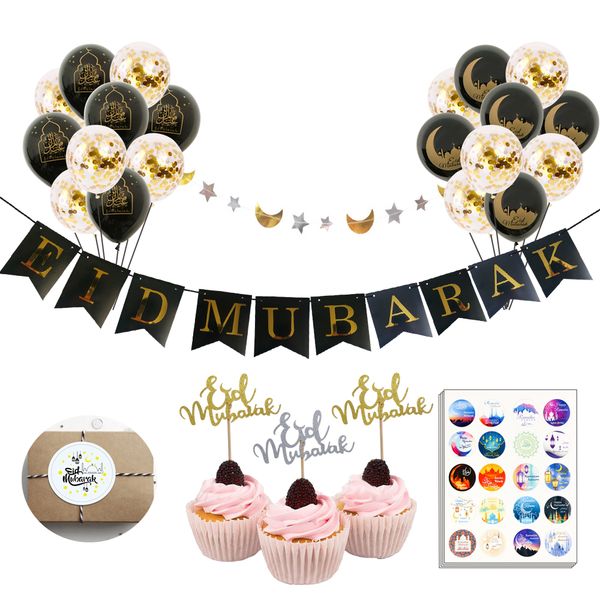 chicinlife 1set eid mubarak balloon banner cookies paper gift stickers ramadan muslim festival led light strip party decoration
chicinlife 1set eid mubarak balloon banner cookies paper gift stickers ramadan muslim festival led light strip party decoration