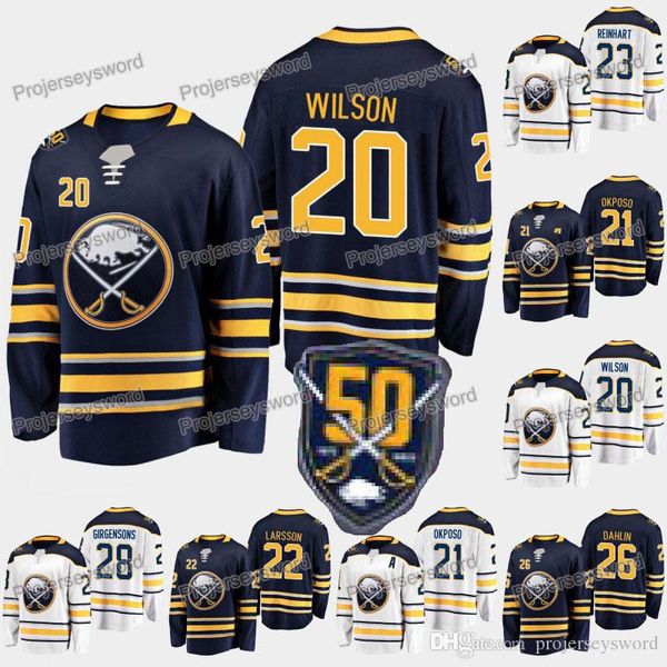 Buffalo Sabres 50th Anniversary 20 Scott Wilson 21 Kyle Okposo 22 Johan Larsson 23 Sam Reinhart 26 Rasmus Dahlin 28 Zemgus Girgensons Jersey
Buffalo Sabres 50th Anniversary 20 Scott Wilson 21 Kyle Okposo 22 Johan Larsson 23 Sam Reinhart 26 Rasmus Dahlin 28 Zemgus Girgensons Jersey