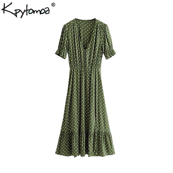 vintage stylish polka dot buttons midi dress women 2020 fashion v neck short sleeve slit ladies dresses casual vestidos mujer, Black;gray
vintage stylish polka dot buttons midi dress women 2020 fashion v neck short sleeve slit ladies dresses casual vestidos mujer, Black;gray
