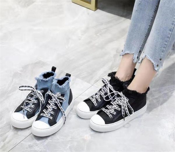 luxury designer casula shoes for womandenim high shoes flat color black blue winter casual boots size 35-39
luxury designer casula shoes for womandenim high shoes flat color black blue winter casual boots size 35-39