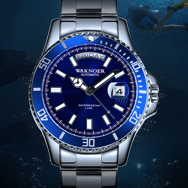 drop shipping waknoer brand men mechanical watch automatic 5bar fashion luxury stainless steel men's watch relogio masculino y200414, Slivery;brown
drop shipping waknoer brand men mechanical watch automatic 5bar fashion luxury stainless steel men's watch relogio masculino y200414, Slivery;brown