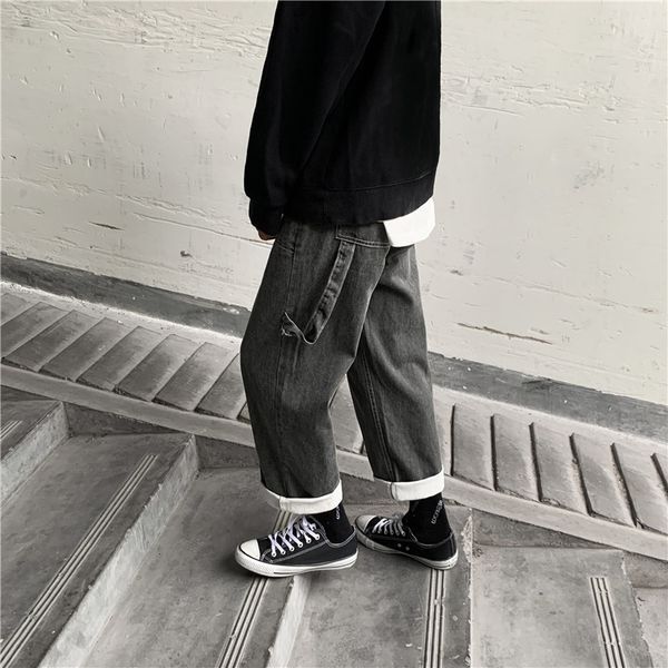 autumn jeans men's fashion washed solid color casual retro jean pants man streetwear wild hip hop loose straight denim trousers, Blue
autumn jeans men's fashion washed solid color casual retro jean pants man streetwear wild hip hop loose straight denim trousers, Blue