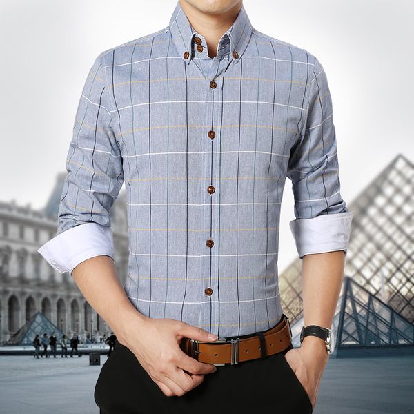 men's shirts 100% cotton long sleeves casual shirts male new fashion designer comfortable formal big plaid bronzing shirt, White;black
men's shirts 100% cotton long sleeves casual shirts male new fashion designer comfortable formal big plaid bronzing shirt, White;black