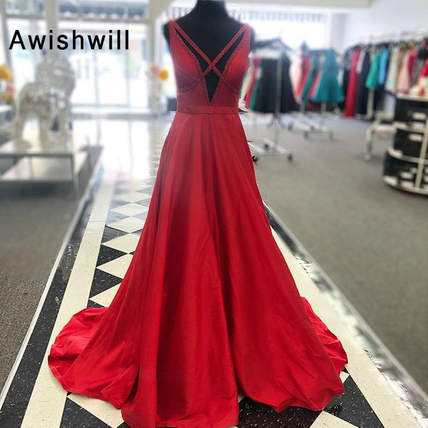 real pictures deep v-neck red long evening dress open back a-line satin women special occasion dress custom plus size prom gowns, White;black
real pictures deep v-neck red long evening dress open back a-line satin women special occasion dress custom plus size prom gowns, White;black