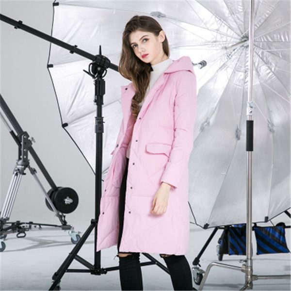 2019 winter new light down jacket women's long section warm long-sleeved hooded simple casual jacket, Black
2019 winter new light down jacket women's long section warm long-sleeved hooded simple casual jacket, Black