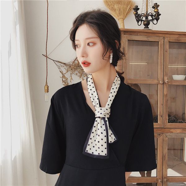 2019 vintage wavelet point small scarf for women 100cm headkerchief long strip of cute streamers
2019 vintage wavelet point small scarf for women 100cm headkerchief long strip of cute streamers