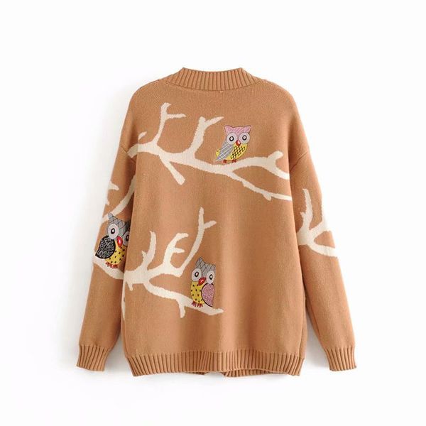 knitted cardigans sweaters women spring and autumn owl embroidery sweaters coat double pocket ladies sweaters loose outwear, White;black
knitted cardigans sweaters women spring and autumn owl embroidery sweaters coat double pocket ladies sweaters loose outwear, White;black