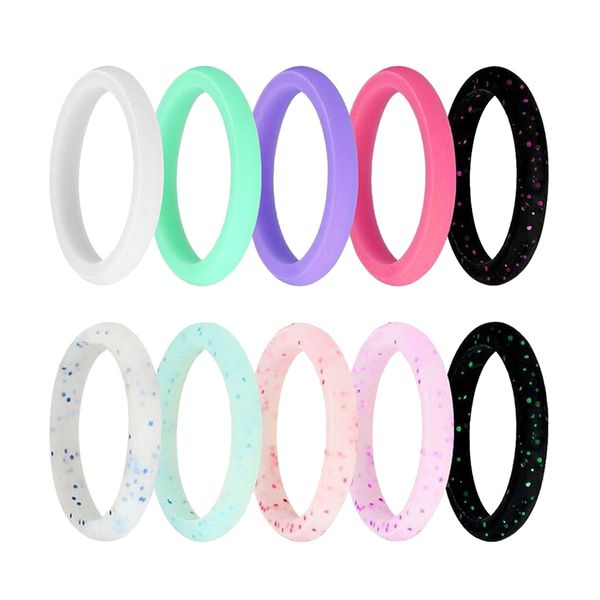 10pcs flexible rubber silicone wedding finger ring outdoor sports gym rings band - 2.7mm, Golden;silver
10pcs flexible rubber silicone wedding finger ring outdoor sports gym rings band - 2.7mm, Golden;silver