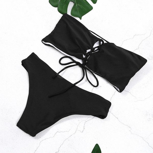 women summer style swimwear wrap chest lace-up bikini push-up padded bathing suit high waist triangle swimsuit brazilian biquini, White;black
women summer style swimwear wrap chest lace-up bikini push-up padded bathing suit high waist triangle swimsuit brazilian biquini, White;black