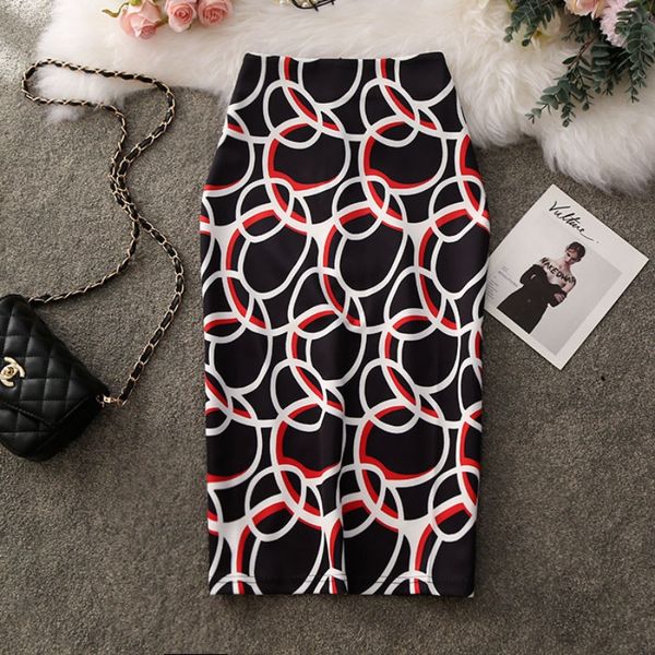 european and american-style geometric printing ring bag hip mid-length over-the-knee skirt high waist plus size women skirts, Black
european and american-style geometric printing ring bag hip mid-length over-the-knee skirt high waist plus size women skirts, Black