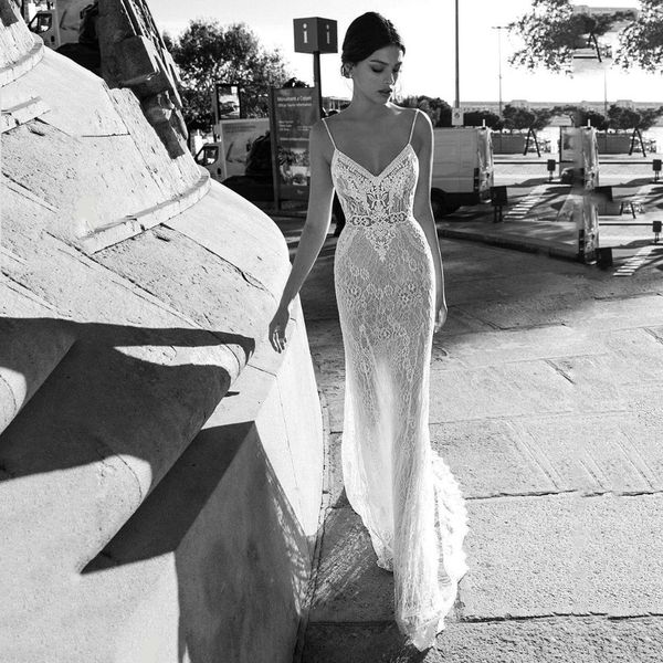 lace mermaid wedding dress 2020 new vestidos de novia spaghetti straps lace bridal gown elegant backless wedding gowns, White
lace mermaid wedding dress 2020 new vestidos de novia spaghetti straps lace bridal gown elegant backless wedding gowns, White