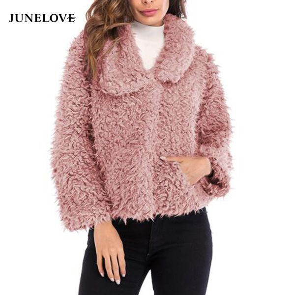 junelove women winter loose warm coat vintage faux fur female turn-down collar coat casual street wear female pockets outwears, Black
junelove women winter loose warm coat vintage faux fur female turn-down collar coat casual street wear female pockets outwears, Black