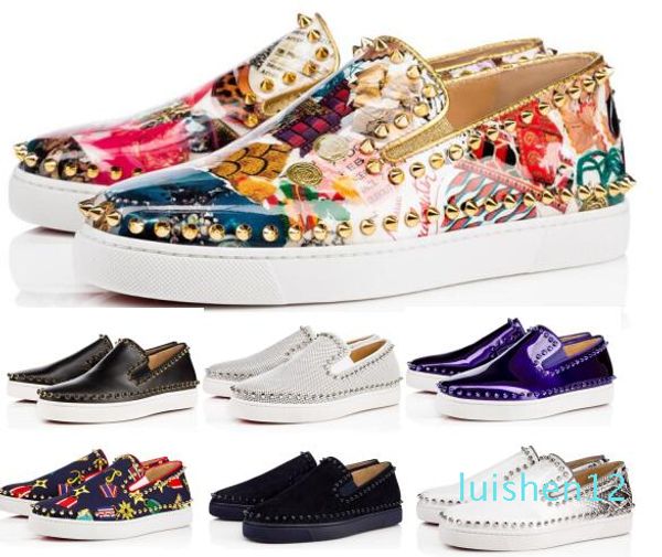 2020 new red bottom spikes boat flats loafers fashion mens womens casual shoes sneakers pik genuine leather black low man woman shoes l12
2020 new red bottom spikes boat flats loafers fashion mens womens casual shoes sneakers pik genuine leather black low man woman shoes l12