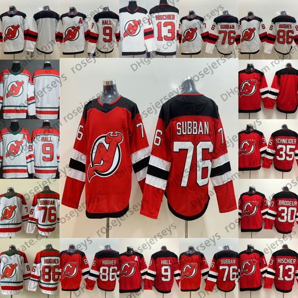 2019 draft new jersey devils #76 pk subban 86 jack hughes #13 nico hischier 9 taylor hall 30 martin brodeur 35 cory schneider, Black;red
2019 draft new jersey devils #76 pk subban 86 jack hughes #13 nico hischier 9 taylor hall 30 martin brodeur 35 cory schneider, Black;red
