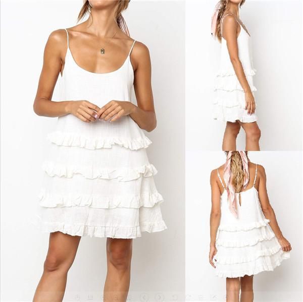 cool dresses designer u-neck women nightgown fashion female clothes women summer dress spaghetti strap ruffle, Black;gray
cool dresses designer u-neck women nightgown fashion female clothes women summer dress spaghetti strap ruffle, Black;gray