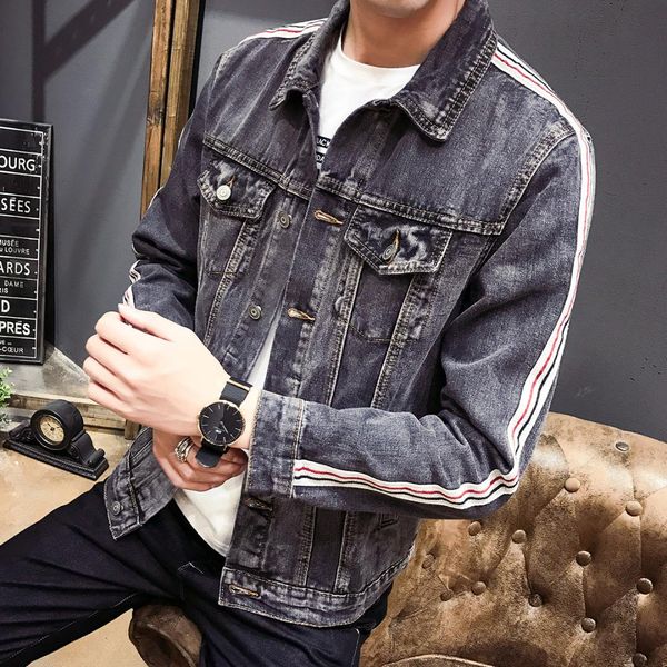 2019 spring and summer new men's jacket cotton solid color sports loose casual street fashion motorcycle denim jacket, Black;brown
2019 spring and summer new men's jacket cotton solid color sports loose casual street fashion motorcycle denim jacket, Black;brown