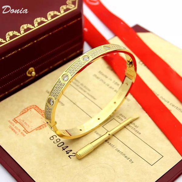 donia jewelry exaggerated luxury micro inlay zircon three color plating titanium steel bracelet personalized christmas birthday gift, Black
donia jewelry exaggerated luxury micro inlay zircon three color plating titanium steel bracelet personalized christmas birthday gift, Black