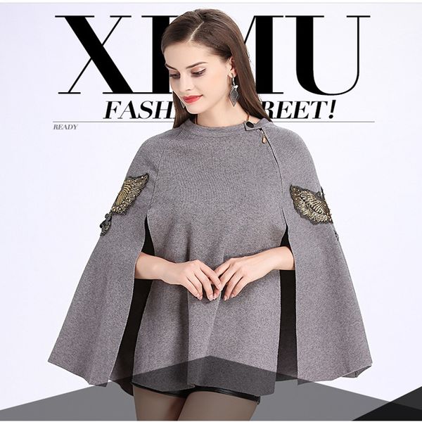 spring and autumn selling women's new fashion shawl cloak embroidered zipper design trend wild ladies shawl cloak, Black
spring and autumn selling women's new fashion shawl cloak embroidered zipper design trend wild ladies shawl cloak, Black